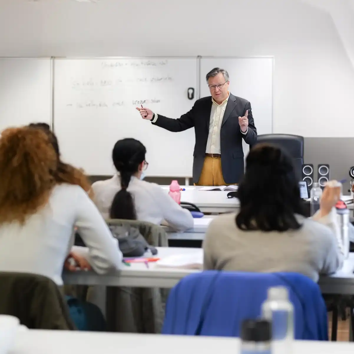 Lehrer unterrichtet eine Kursgruppe im Deutschunterricht bei LECTOR